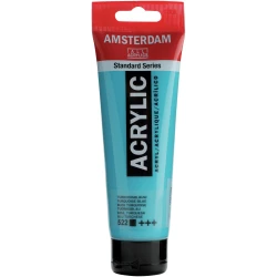Amsterdam Acrylics 120ml Turquoise Blue Paint Tube - High Lightfastness