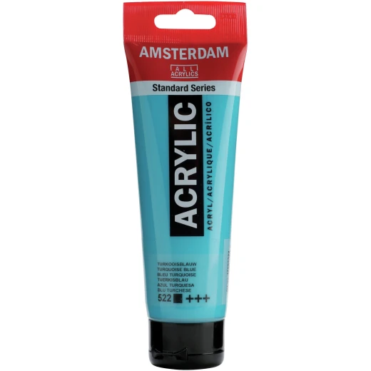 Amsterdam Acrylics 120ml Turquoise Blue Paint Tube - High Lightfastness Amsterdam Acrylics 120ml Turquoise Blue Paint Tube - High Lightfastness