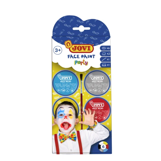 JOVI Face Paint Party Kit - 6 Colors, Easy Wash, 8ml Tubes