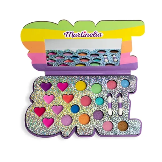 Martinelia Super Girl Kids Makeup Palette Set - 12 Eyeshadows & Gloss