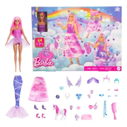 Mattel Barbie Advent Calendar with Doll &amp; Surprises for Holiday Fun &amp; Gifting