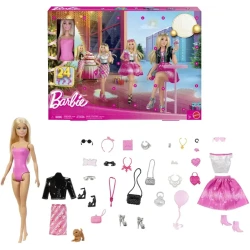 Mattel Barbie Fab Advent Calendar 2025: Collectible Dolls &amp; Accessories for Holiday Fun