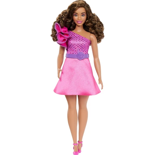 Barbie Fashionistas Doll #225 Curvy Brown Hair Pink Dress &amp; Accessories 65th Anniversary Gift - Barbie - Image 4