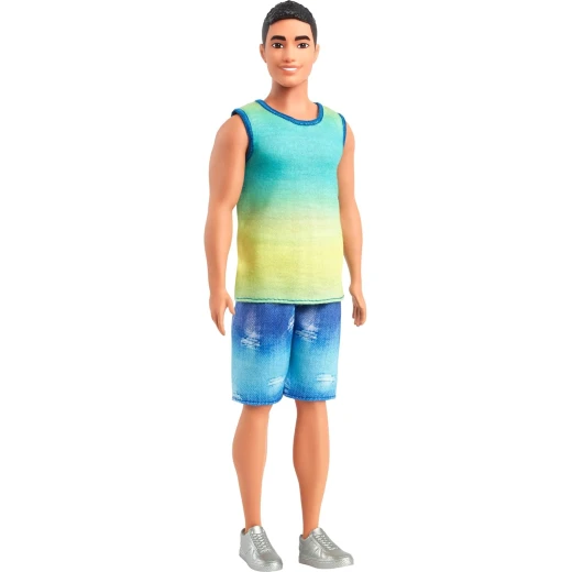 Barbie Fashionistas Ken Doll #236 with Ombre Tank Top & Jean Shorts: Stylish Ken Doll for Creative Play & Fashion Fun