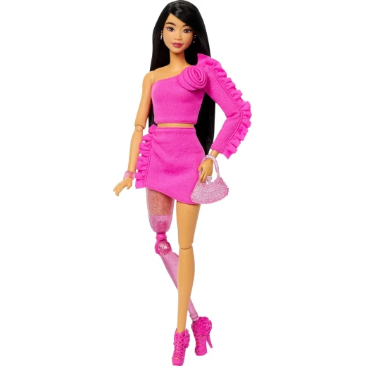 Mattel Barbie Deluxe Style #2 Doll in Pink Barbiecore Outfit with Glittery Prosthetic Leg & Accessories Mattel Barbie Deluxe Style #2 Doll in Pink Barbiecore Outfit with Glittery Prosthetic Leg & Accessories