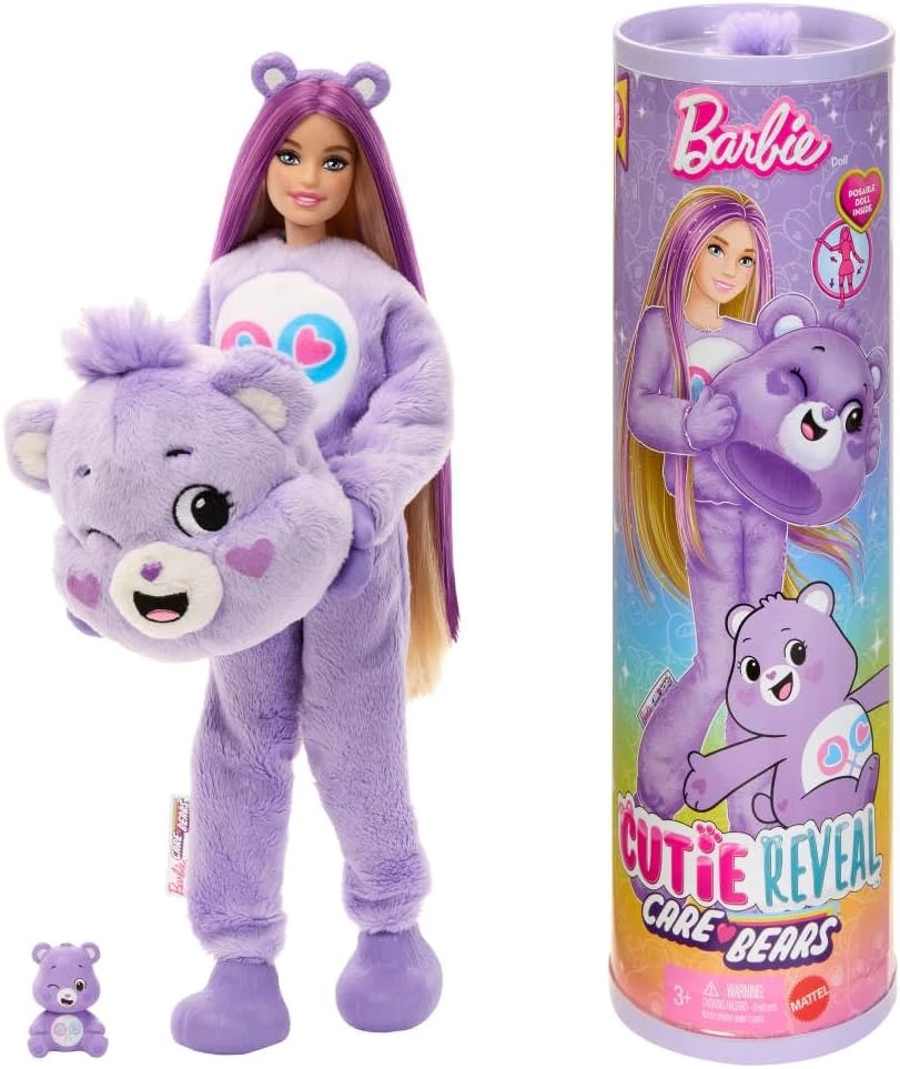 Mattel Barbie Cutie Reveal Doll & Accessories Share Bear Costume with Color Change & Mini Bear