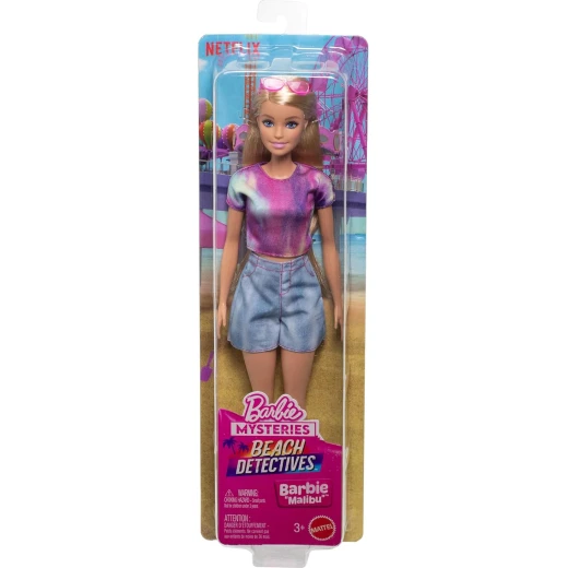 Mattel Barbie Mysteries Beach Detectives Malibu Fashion Doll with Accessories and Signature Outfit for Girls