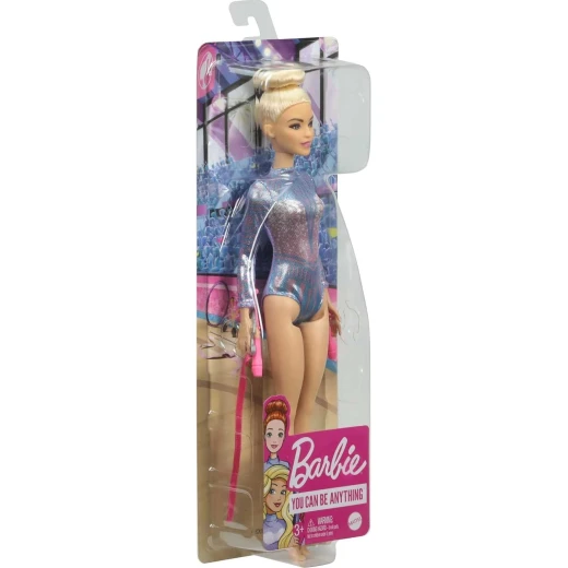 Mattel Barbie Blonde Rhythmic Gymnast Doll in a Purple Leotard: Inspiring Careers Collection, Featuring a 12-Inch Doll &amp; Rhythmic Accessories for Hours of Play - Barbie - Image 3