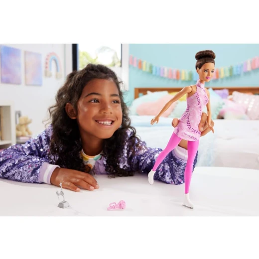 Mattel Barbie Ice Skater Fashion Doll with Pink Outfit and Ice Skates for Imaginative Play - Barbie - Image 2