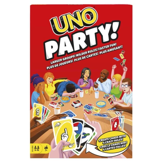 Mattel UNO Party Card Game for 6-16 Players | Family Fun - Mattel - Image 2