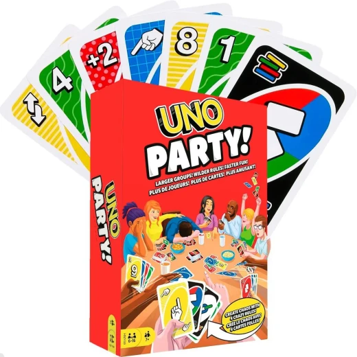 Mattel UNO Party Card Game for 6-16 Players | Family Fun Mattel UNO Party Card Game for 6-16 Players | Family Fun