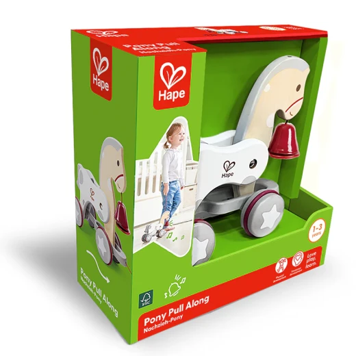 Hape Pony Pull Along – Wooden Toddler Pull Toy Encouraging Walking, Balance & Imaginative Play