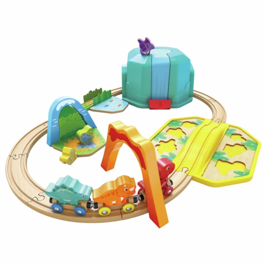 Hape Dinosaur Train Bucket Set – Wooden Railway Adventure with Prehistoric Twist Hape Dinosaur Train Bucket Set – Wooden Railway Adventure with Prehistoric Twist