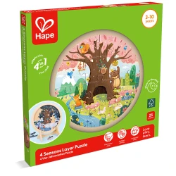 Hape 4 Seasons Layer Puzzle – Wooden Layered Puzzle for Learning About Nature’s Cycle