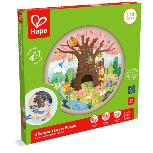 Hape 4 Seasons Layer Puzzle – Wooden Layered Puzzle for Learning About Nature’s Cycle Hape 4 Seasons Layer Puzzle – Wooden Layered Puzzle for Learning About Nature’s Cycle
