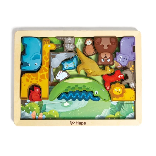 Hape Animal Kingdom Puzzle – Wooden Educational Puzzle for Exploring Wildlife - Hape - Image 2