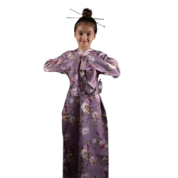 Japanese Kimono Costume for Kids – Lavender Floral Design