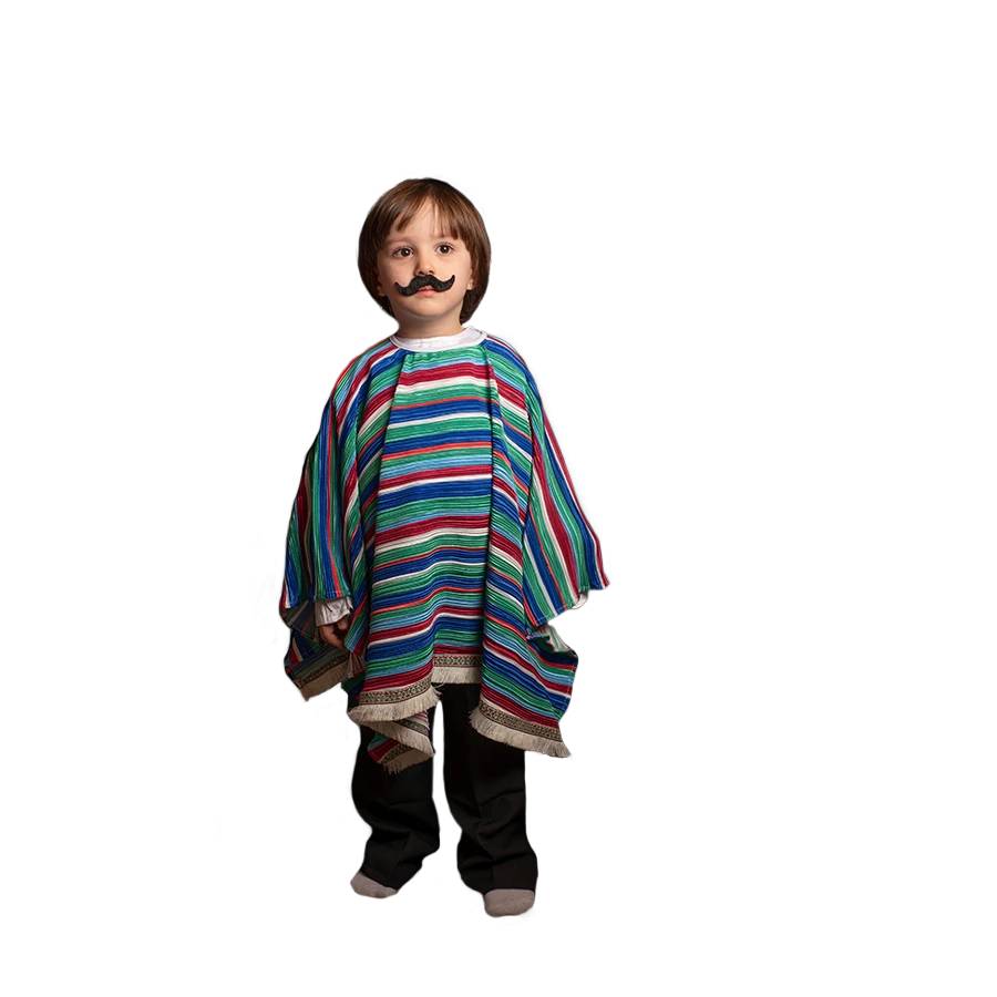 Kids’ Costume – Colorful Poncho Inspired by Mexican Folk Style