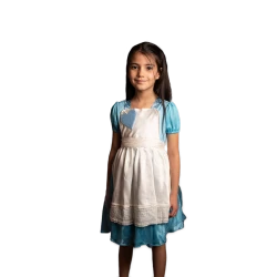 Alice in Wonderland-Inspired Kids Costume – Blue Dress with White Lace Apron