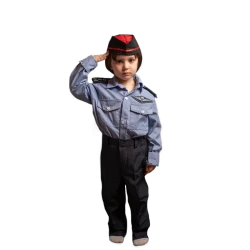 Kids Police Officer Costume – Formal Uniform with Cap and Salute Pose