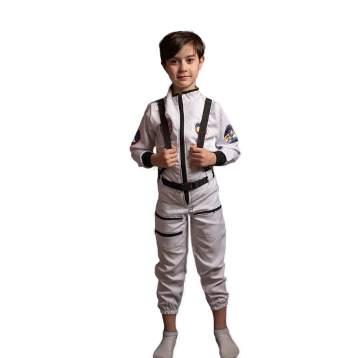 Kids Astronaut Costume – White Space Suit with Mission Patches Kids Astronaut Costume – White Space Suit with Mission Patches