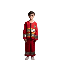 Kids Firefighter Costume – Red Uniform with Reflective Stripes