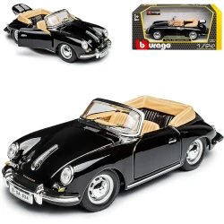 Bburago Porsche 356B Cabriolet (1961) – 1:24 Scale – Black