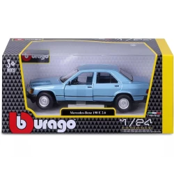Bburago Mercedes‑Benz 190E (1987) – 1:25 Collection (A) – Blue – Model No. 18‑21103 BU