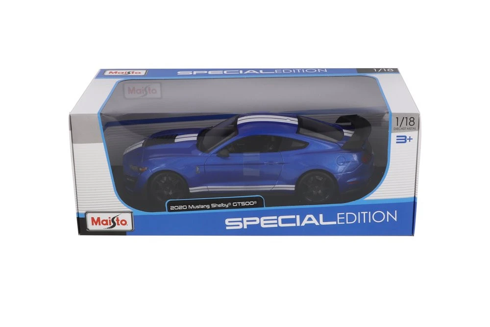 Maisto 2020 Ford Shelby GT500 – Blue, 1:18 Scale, Special Edition, 1 Piece
