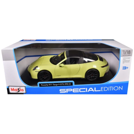 Maisto Porsche 911 Targa 4 GTS (992.2) – Yellow, 1:18 Scale, Special Edition, 1 Piece Maisto Porsche 911 Targa 4 GTS (992.2) – Yellow, 1:18 Scale, Special Edition, 1 Piece