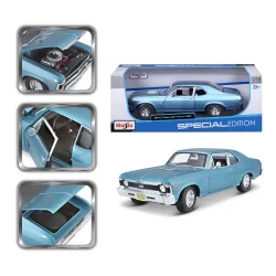 Maisto 1970 Chevrolet Nova SS – Metallic Blue, 1:24 Scale, Special Edition, 1 Piece