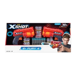 ZURU X‑SHOT Excel Fury 4 Blaster – 2 Pack (16 Darts)