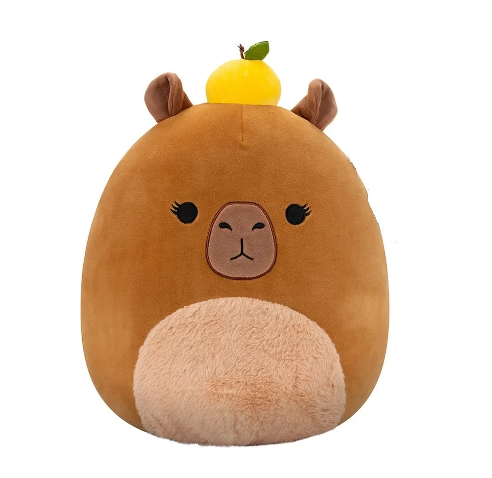 Squishmallows – Lijjian the Brown Capybara with Fuzzy Belly and Yuzu Plush (12")