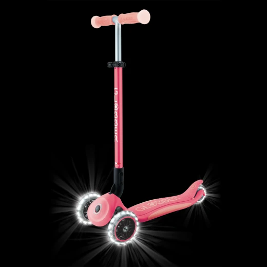 Globber ELITE LIGHTS GLOW Scooter – Coral Pink (3–9+ Years) Globber ELITE LIGHTS GLOW Scooter – Coral Pink (3–9+ Years)