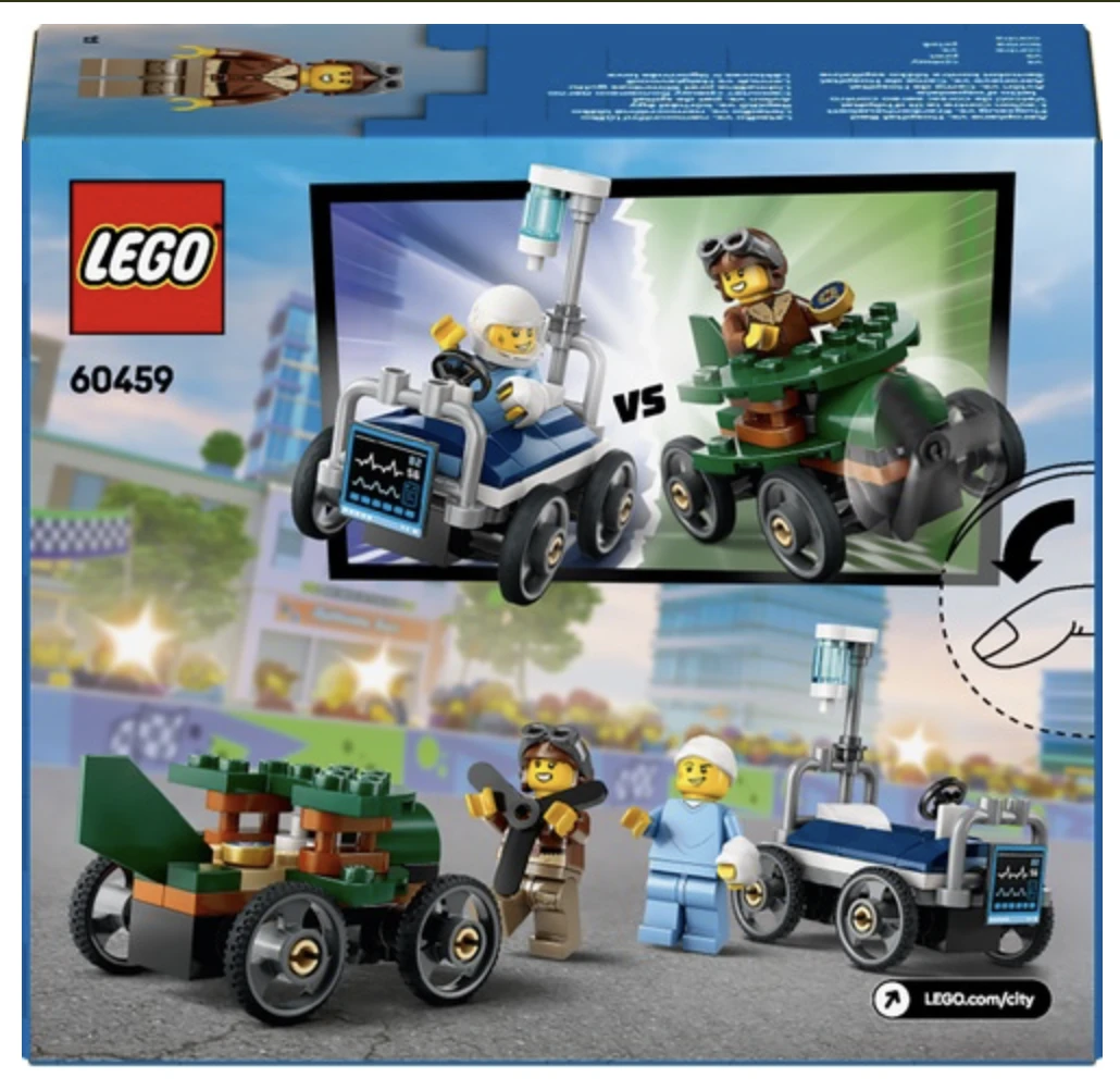 LEGO City Airplane vs. Hospital Bed Race Car Pack 60459