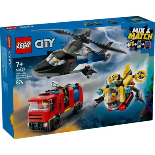 LEGO City Helicopter, Fire Truck and Submarine Remix 60462