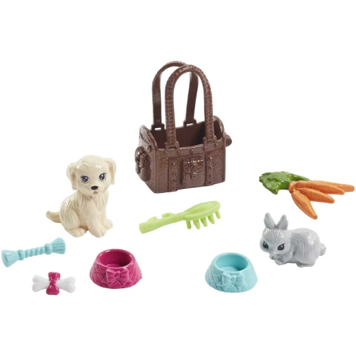 Barbie  Doll with Puppy, Bunny and 7 Themed Pieces - Barbie - Image 6