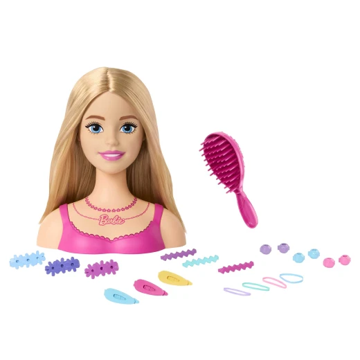 Barbie  Doll Styling Head, Blond Hair with 20 Colorful Accessories, Doll Head for Hair Styling - Barbie - Image 2