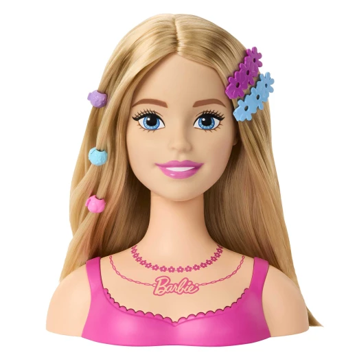 Barbie  Doll Styling Head, Blond Hair with 20 Colorful Accessories, Doll Head for Hair Styling - Barbie - Image 5