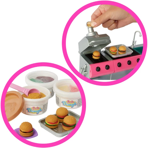 Barbie Dream Camper Playset with Roof Tent, Swing Chair, Fishing Pond, BBQ Grill with Color-Change Feature &amp; 60+ Accessories Including Dough - Barbie - Image 3