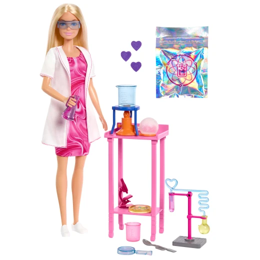 Barbie Scientist Doll and Accessories with Blonde Fashion Doll, Lab Table, Microscope, &amp; Color-Change Beaker &amp; Petri Dish Accessories - Barbie - Image 2