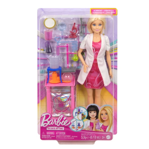 Barbie Scientist Doll and Accessories with Blonde Fashion Doll, Lab Table, Microscope, & Color-Change Beaker & Petri Dish Accessories Barbie Scientist Doll and Accessories with Blonde Fashion Doll, Lab Table, Microscope, & Color-Change Beaker & Petri Dish Accessories
