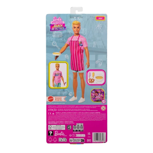 Barbie Mysteries: Beach Detectives Ken Doll Wearing Removeable Signature Outfit with Storytelling Accessories, Including Apron &amp; Snacks - Barbie - Image 6