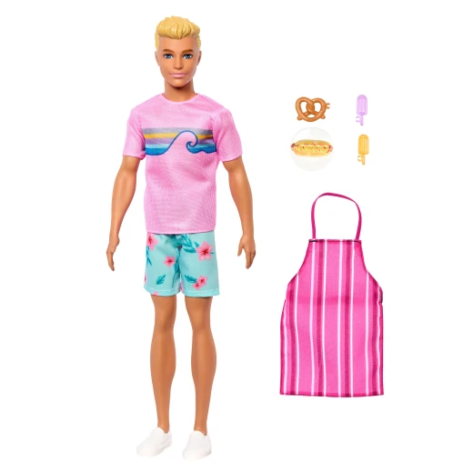 Barbie Mysteries: Beach Detectives Ken Doll Wearing Removeable Signature Outfit with Storytelling Accessories, Including Apron &amp; Snacks - Barbie - Image 5