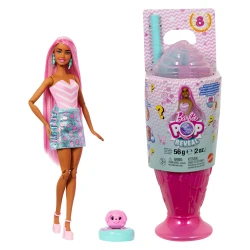 مجموعة Barbie Pop Reveal دمية وإكسسوارات، سلسلة Treat مع دمية أزياء وحيوان أليف، 8 مفاجآت تشمل ميزة تغيير اللون (قد تختلف الأشكال)