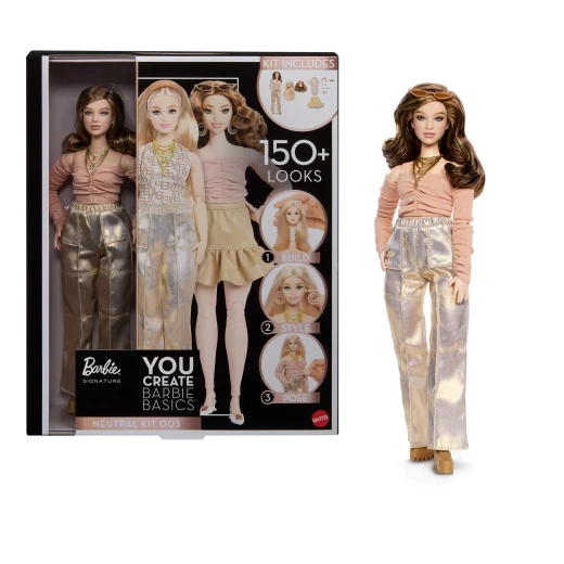 Barbie Basics You Create Neutral Kit 003 with Customizable Fashion Doll & Universal-fit Clothing, Posable Body & Swappable Doll Head Barbie Basics You Create Neutral Kit 003 with Customizable Fashion Doll & Universal-fit Clothing, Posable Body & Swappable Doll Head