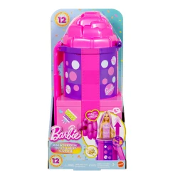 مجموعة Barbie Rise &amp; Surprise دمية وإكسسوارات، سلسلة Pet Birthday مع 12 مفاجأة تشمل زحليقة وميزة تغيير اللون (قد تختلف الأشكال)