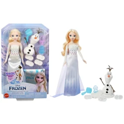مجموعة Mattel Disney Frozen، دمية إلسا مع طقم رمل وشخصية أولاف، رمل “ثلجي” قابل للتشكيل و4 قوالب ختم، مغامرات إلسا وأولاف، مستوحاة من فيلم ديزني