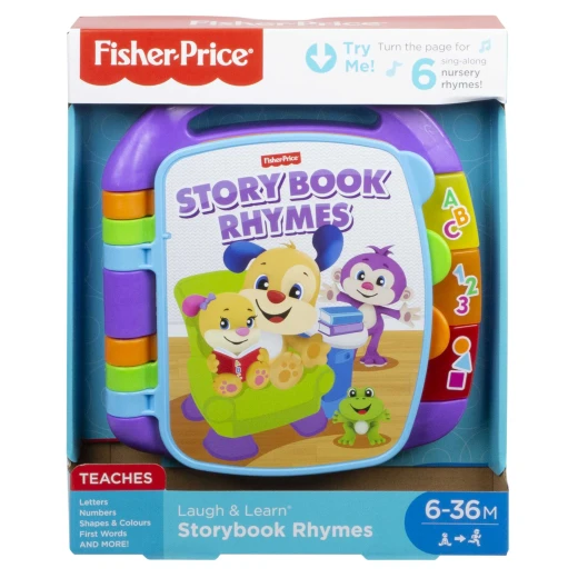 Fisher-Price Storybook Rhymes Learning Toy with Lights and Music for Babies and Toddlers, Laugh & Learn UK English Version Fisher-Price Storybook Rhymes Learning Toy with Lights and Music for Babies and Toddlers, Laugh & Learn UK English Version