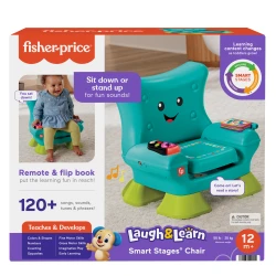 Fisher-Price Toddler Learning Toy Laugh &amp; Learn Smart Stages Chair with Music Lights &amp; Activities for Infants Ages 1+ Years, Teal